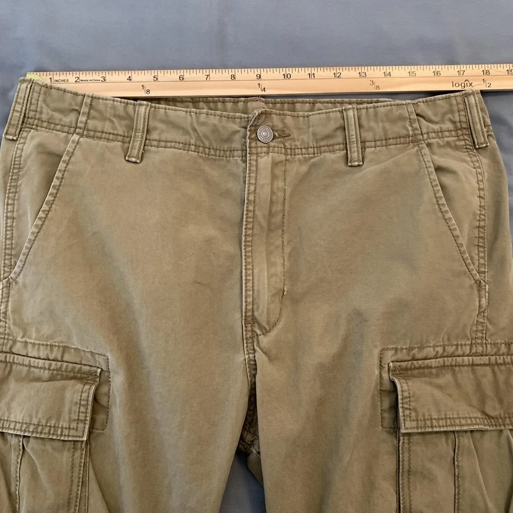 Levi's Cargo Pants Mens 34x30 Beige Cotton Loose Fit Canvas Workwear Utility